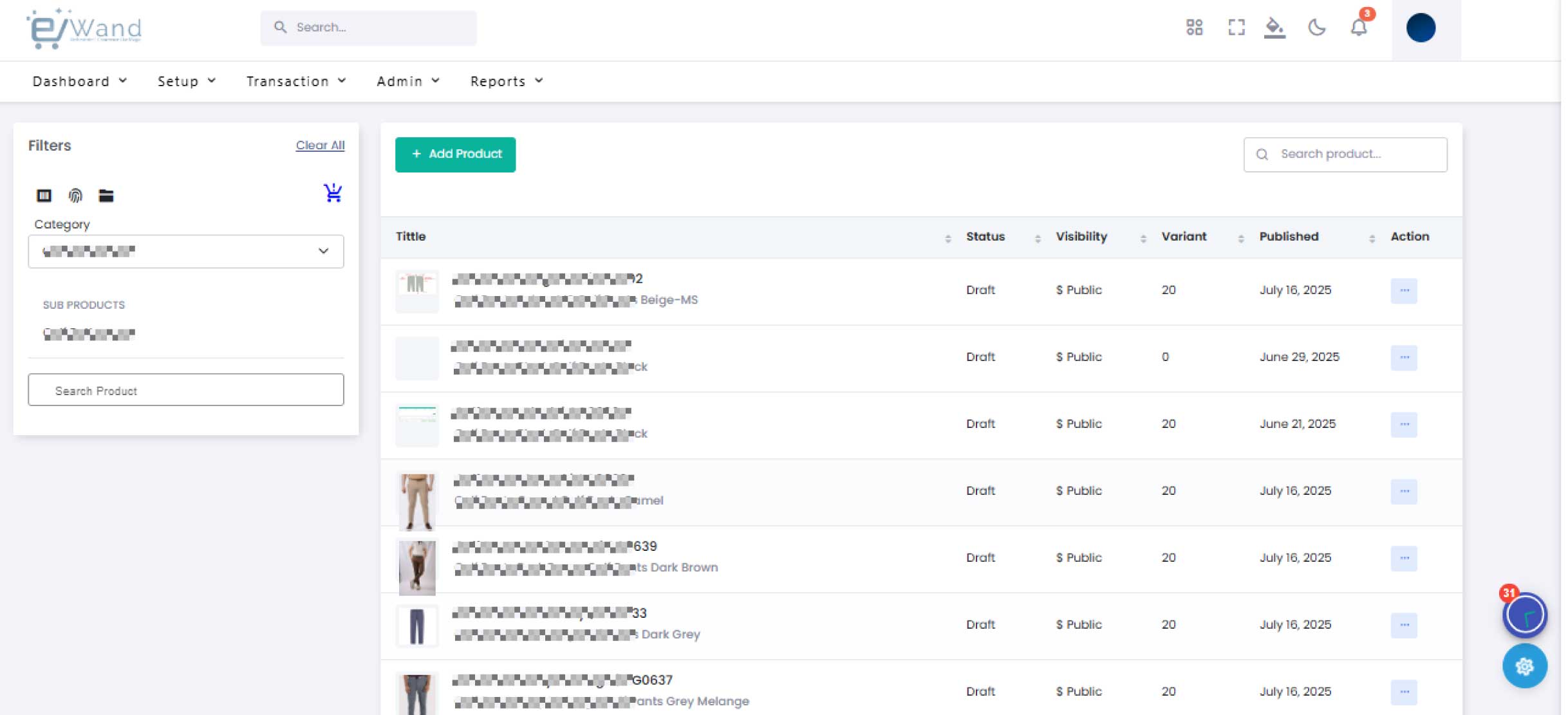 eWand ERP product integration interface